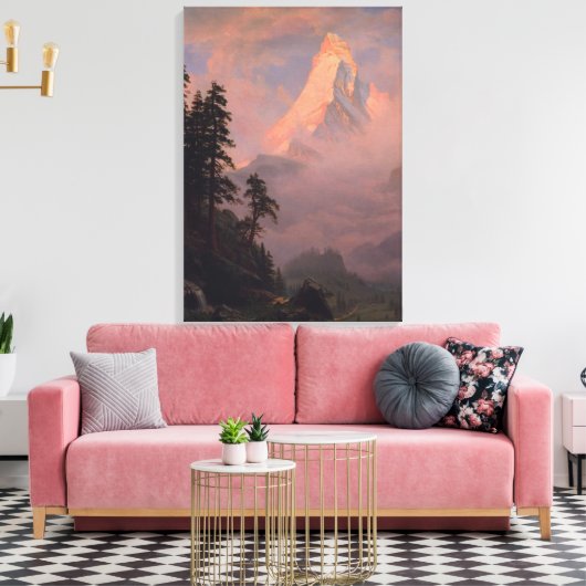 Zonneopkomst bij de Matterhorn Canvas Afdruk (Insitu (Woonkamer))