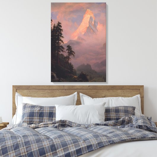 Zonneopkomst bij de Matterhorn Canvas Afdruk (Insitu (Slaapkamer))