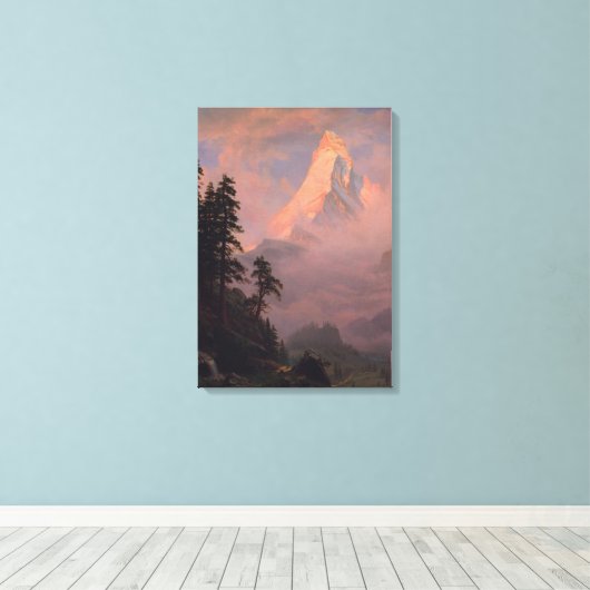 Zonneopkomst bij de Matterhorn Canvas Afdruk (Insitu (Houten vloer))