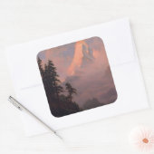 Zonneopkomst bij de Matterhorn Vierkante Sticker (Envelop)