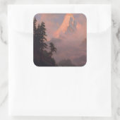 Zonneopkomst bij de Matterhorn Vierkante Sticker (Tas)