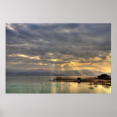 Zonneopkomst bij het Dode Zee Israel Foto Poster (Voorkant)