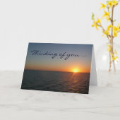 Zonneopkomst bij Zee Kaart "Denk aan je" (Gele Bloem)