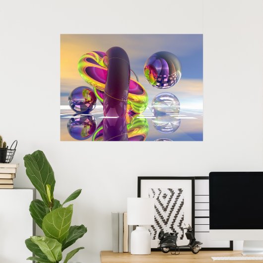 Zonneopkomst in het universum poster (Thuiskantoor)