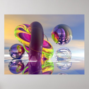 Zonneopkomst in het universum poster