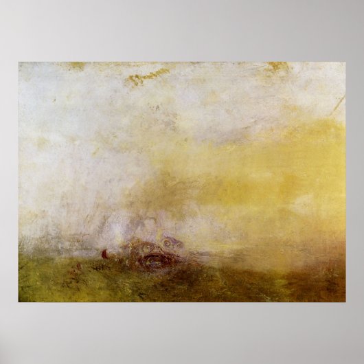 Zonneopkomst met Zee monsters van Joseph Mallord T Poster (Voorkant)