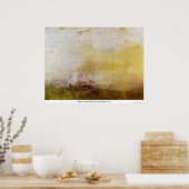 Zonneopkomst met Zee monsters van Joseph Mallord T Poster (Keuken)