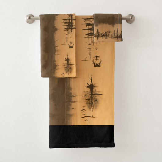 Zonneopkomst over de mars bad handdoek (Insitu)