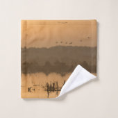 Zonneopkomst over de mars bad handdoek (Wasdoekje)