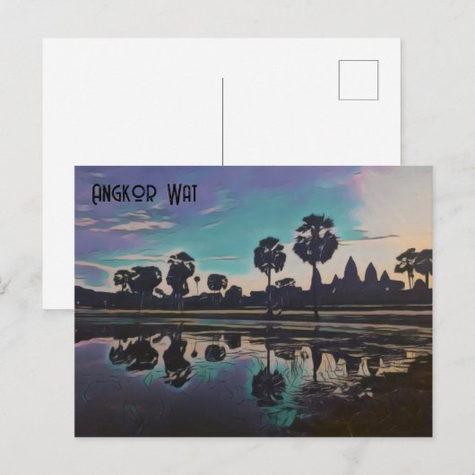 Zonneoplastige Angkor Wat Temples Briefkaart (Voorkant / Achterkant)