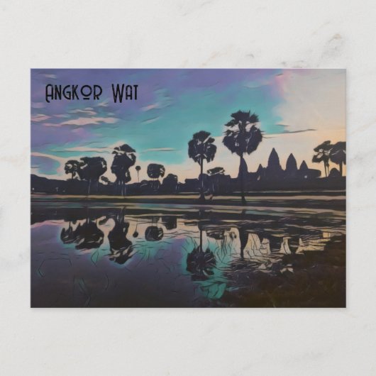 Zonneoplastige Angkor Wat Temples Briefkaart (Voorkant)