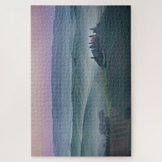 Zonneoploop over een broos Toscaans landschap met Legpuzzel (Verticaal)