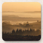 Zonneoploop over het landschap van Misty Rolling H Bier Onderzetter (Voorkant)