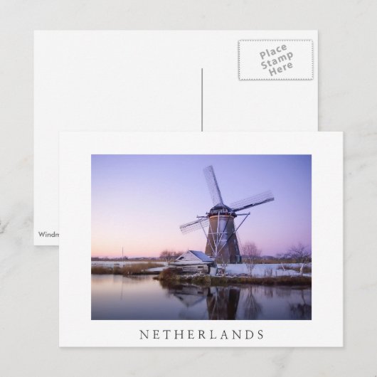 Zonneoppas met windmolen en briefkaart "Nederland" (Voorkant / Achterkant)