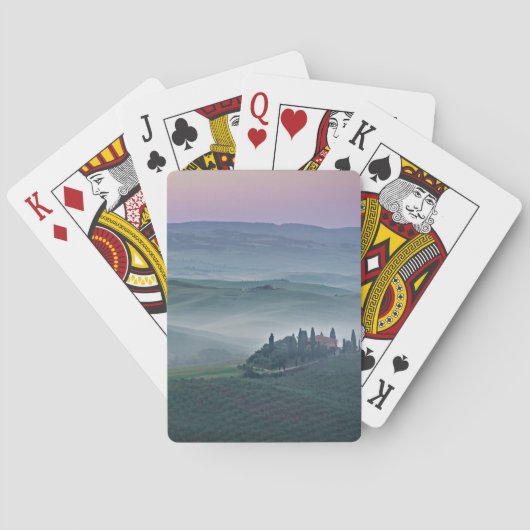 Zonneoppas over een Toscane landschapskaart Pokerkaarten (Achterkant)