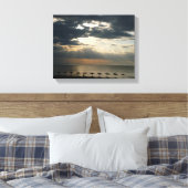 Zonneoppas over het strand in Griekenland - Schild Canvas Afdruk (Insitu (Slaapkamer))