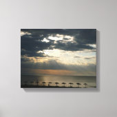 Zonneoppas over het strand in Griekenland - Schild Canvas Afdruk (Voorkant)