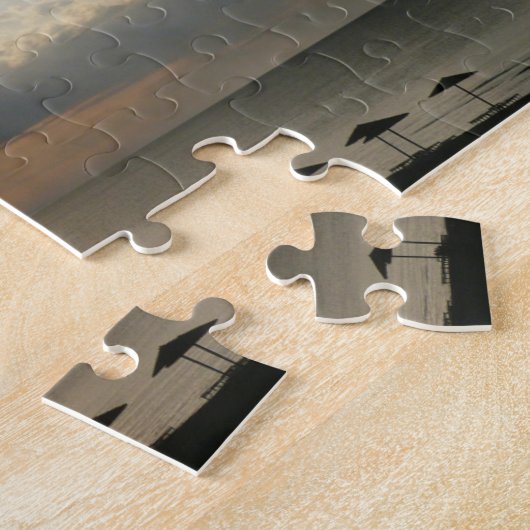 Zonneoppas over het strand in Griekenland - Schild Legpuzzel (Zijkant)