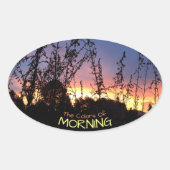 Zonneoppas Warmt de aangepaste Horizon-foto Ovale Sticker (Voorkant)