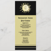 Zonneopschildering, restaurant Slimline Menu (Voorkant)