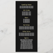 Zonneopschildering, restaurant Slimline Menu (Achterkant)