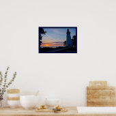 Zonneopslag bij vuurtoren van Marblehead Poster (Keuken)