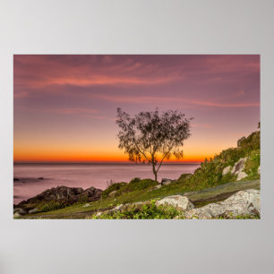 Zonneopslag in de strandbek Armação Poster