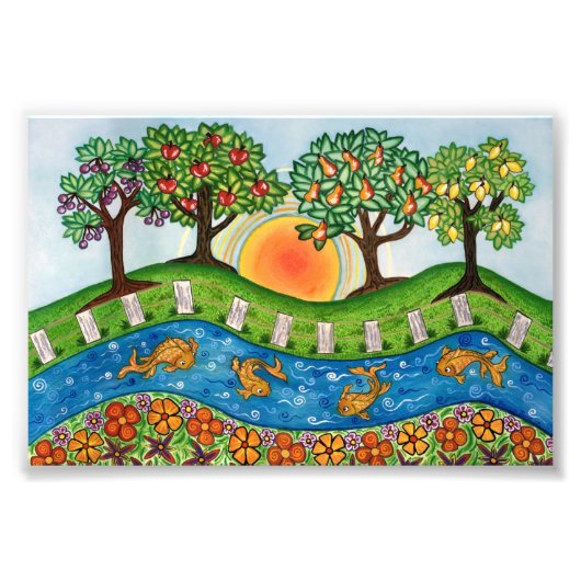 Zonneopstand bij de foto van de Orchard-kwaliteit Afdruk (Voorkant)