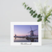 Zonneopstand boven de briefkaart Kinderdijk (Staand voorkant)