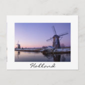 Zonneopstand boven de briefkaart Kinderdijk (Voorkant)