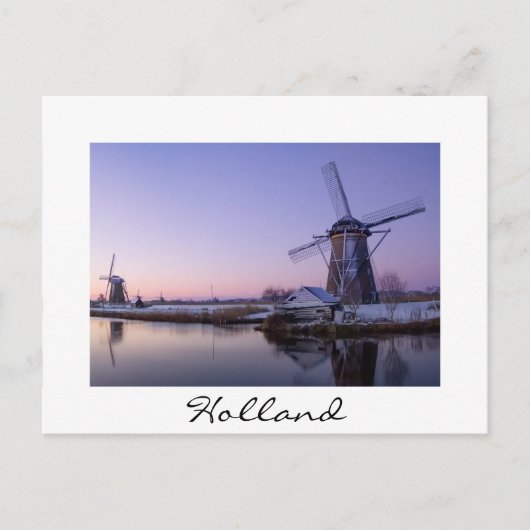 Zonneopstand boven de briefkaart Kinderdijk (Voorkant)