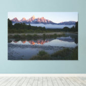 Zonneoptijd bij Schwabacker Landing bij Grand Teto Canvas Afdruk (Insitu (Houten vloer))