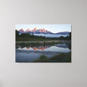 Zonneoptijd bij Schwabacker Landing bij Grand Teto Canvas Afdruk (Voorkant)