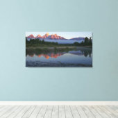 Zonneoptijd bij Schwabacker Landing bij Grand Teto Canvas Afdruk (Insitu (Houten vloer))