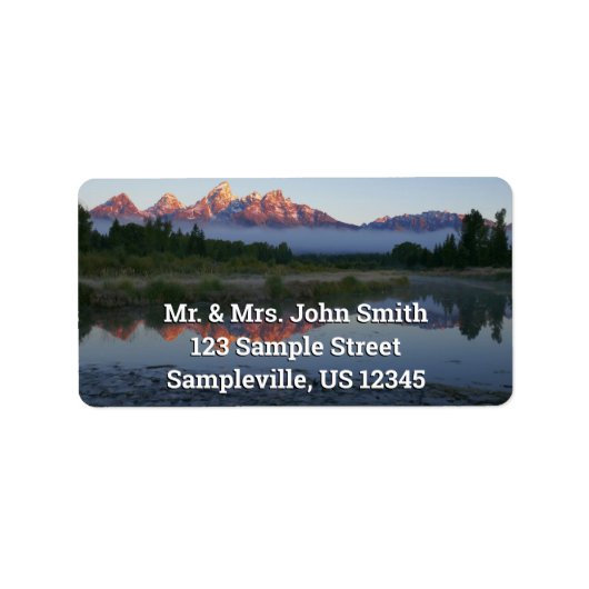 Zonneoptijd bij Schwabacker Landing bij Grand Teto Etiket (Voorkant)