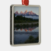 Zonneoptijd bij Schwabacker Landing bij Grand Teto Metalen Ornament (Rechts)