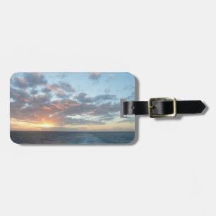 Zonneoptijd bij Zee I pasteien Bagagelabel
