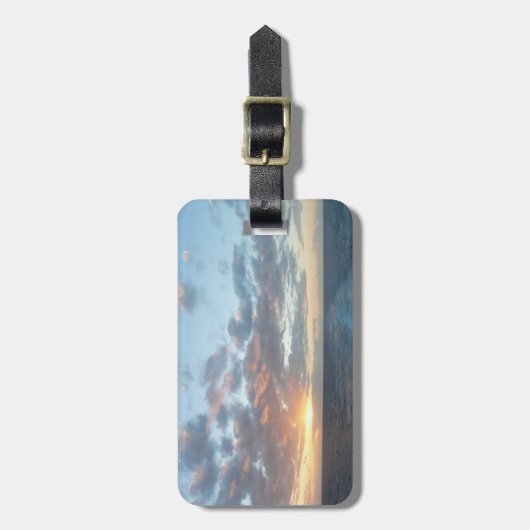 Zonneoptijd bij Zee I pasteien Bagagelabel (Voorkant verticaal)