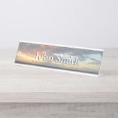 Zonneoptijd bij Zee I pasteien Bureau Naambordje (Voorkant)