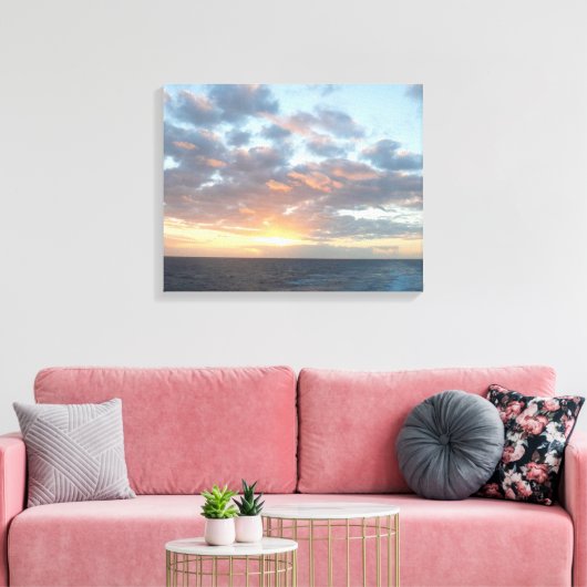Zonneoptijd bij Zee I pasteien Canvas Afdruk (Insitu (Woonkamer))