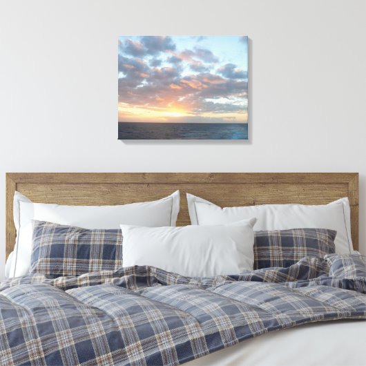 Zonneoptijd bij Zee I pasteien Canvas Afdruk (Insitu (Slaapkamer))