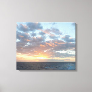 Zonneoptijd bij Zee I pasteien Canvas Afdruk
