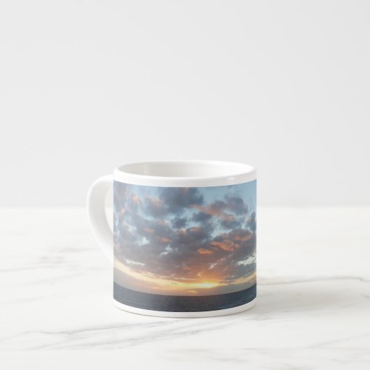 Zonneoptijd bij Zee I pasteien Espresso Kop (Links)