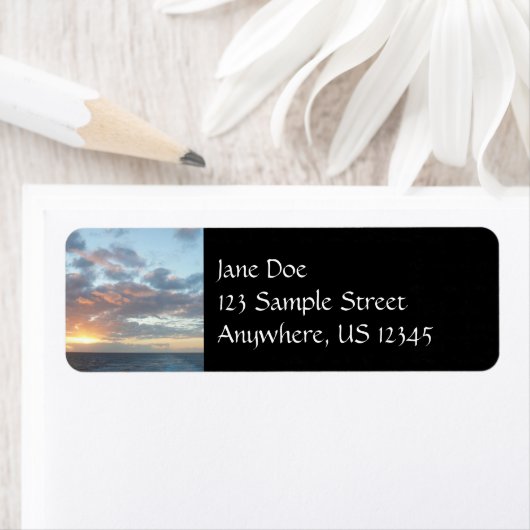 Zonneoptijd bij Zee I pasteien Etiket (Insitu)