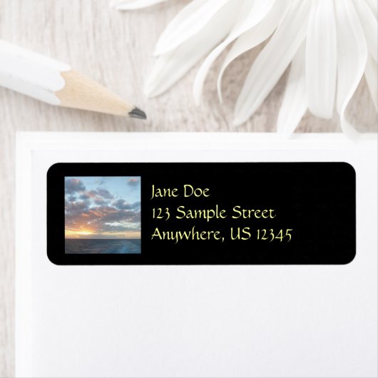 Zonneoptijd bij Zee I pasteien Etiket (Insitu)