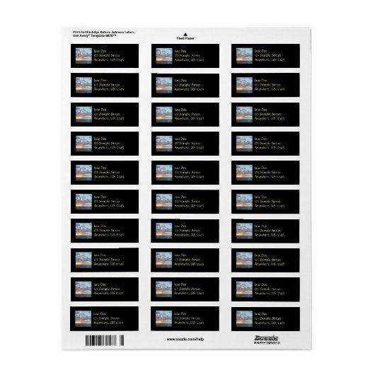 Zonneoptijd bij Zee I pasteien Etiket (Full Sheet)