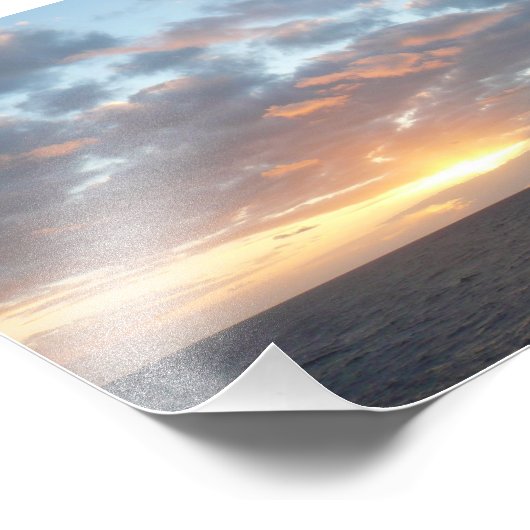 Zonneoptijd bij Zee I pasteien Foto Afdruk (Hoek)