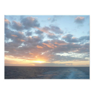 Zonneoptijd bij Zee I pasteien Foto Afdruk