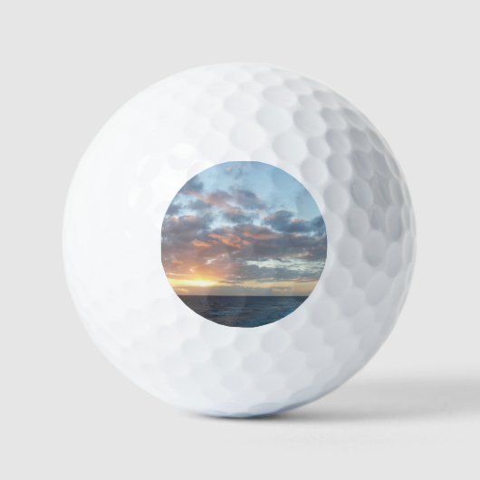 Zonneoptijd bij Zee I pasteien Golfballen (Voorkant)