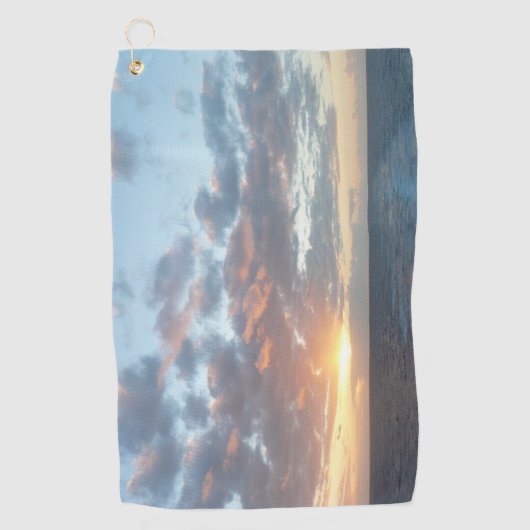 Zonneoptijd bij Zee I pasteien Golfhanddoek (Voorkant)